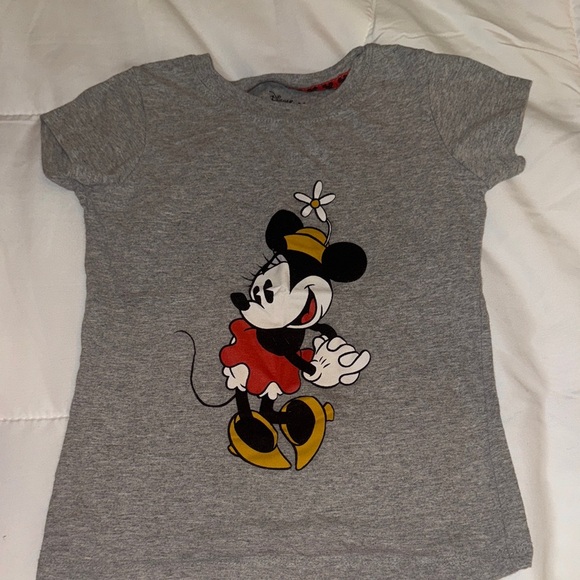Disney Other - Disney Minnie Mouse Gray T-Shirt with Red and Yellow Accents
